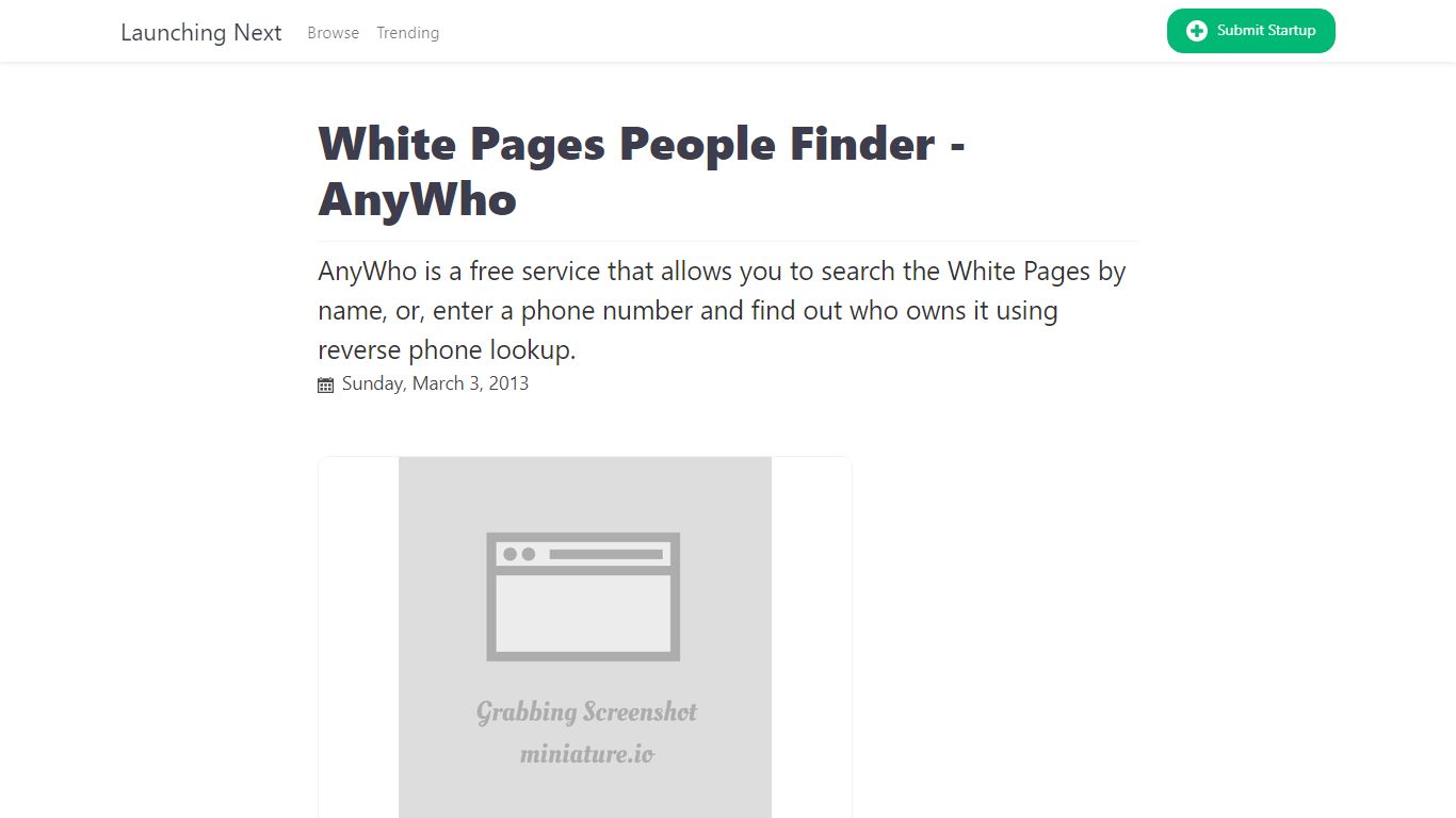 White Pages People Finder - AnyWho - Launching Next